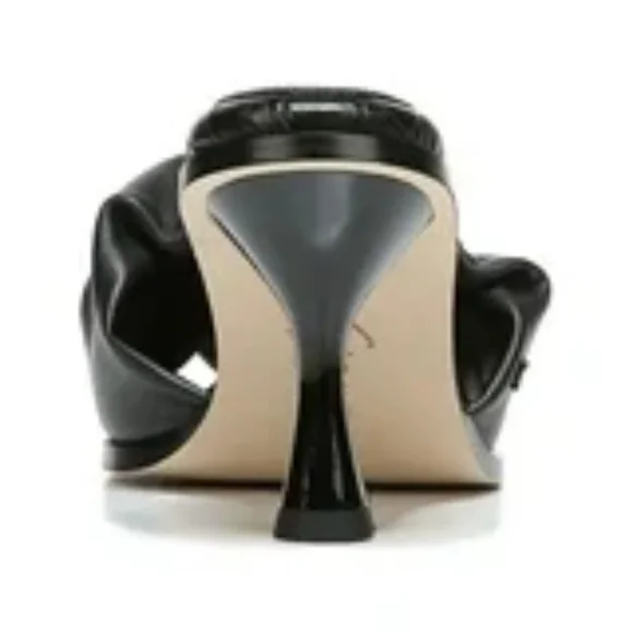 NIB Sam Edelman Black Slade Women's Sandal Heels 8.5 M Slide/Mules Faux Leather - Picture 3 of 12